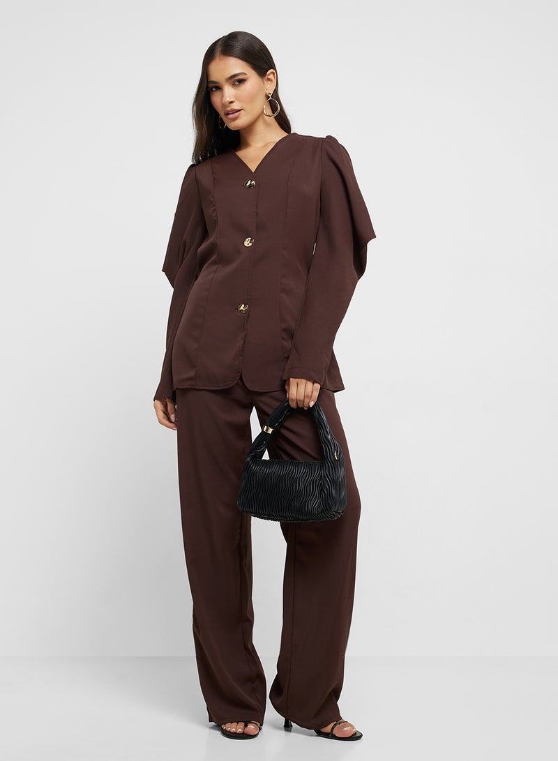 ELLA Puffed Sleeved Blazer & Pant Set  - Image 1