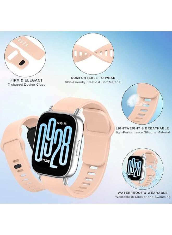 for Xiaomi Redmi Watch 5 Active Bands for Women Men, 22mm Adjustable Quick Release Silicone Replacement Watch Band Straps Wristbands Bracelet Fit for Redmi Watch 5 Lite pink - Image 2