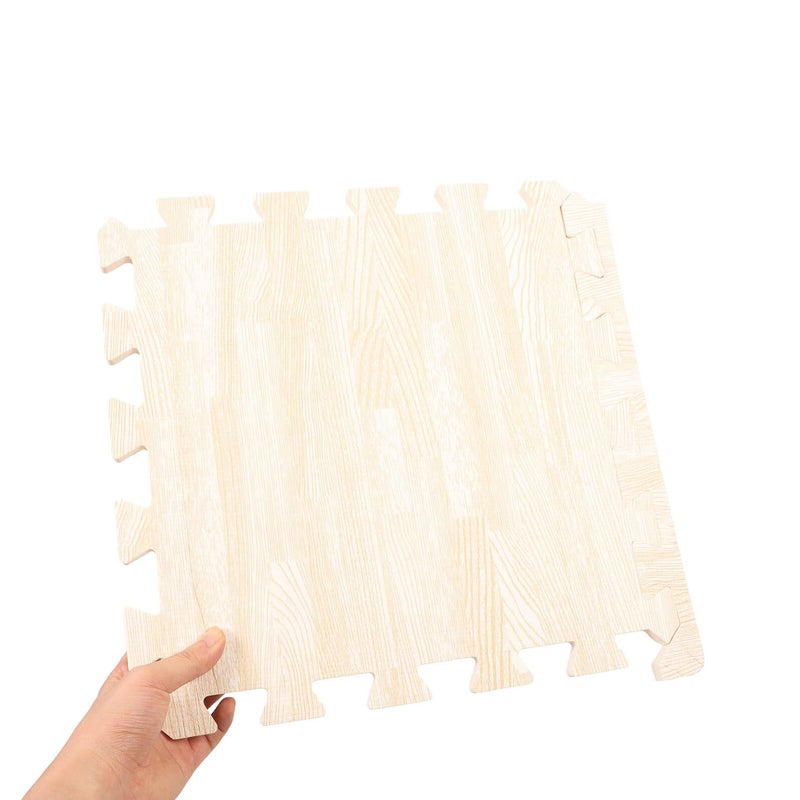 12Pcs Interlocking Foam Floor Mat Puzzle Wood Grain Gym Playroom Padding - Image 5