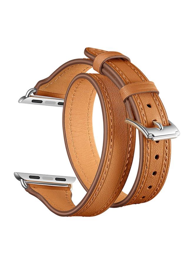 NIBEMINENT Replacement Band Strap For Apple Watch 4 Brown  - Image 1