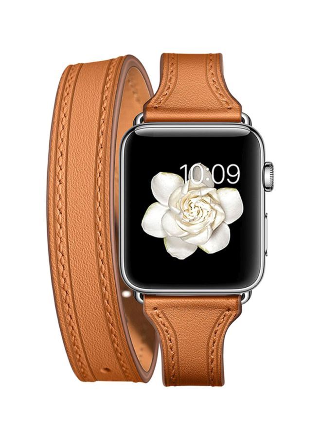 NIBEMINENT Replacement Band Strap For Apple Watch 4 Brown  - Image 4