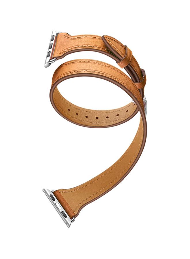 NIBEMINENT Replacement Band Strap For Apple Watch 4 Brown  - Image 2