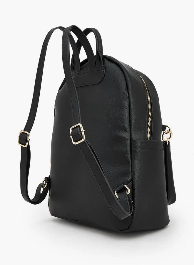 Missy BLACK Solid Backpack With Adjustable Straps  | Best Price UAE