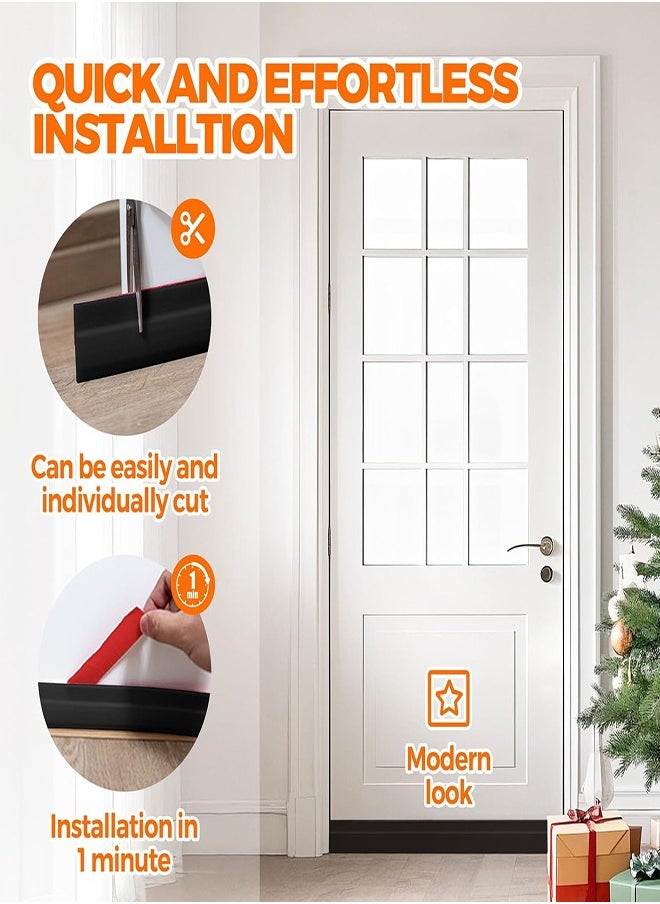 Generic TPE Self-Adhesive Triple-Layer Hollow Door Bottom Seal Strip | Noise Reduction, Anti-Theft, Windproof, Light Blocker | Black, 50mm Wide  - Image 4