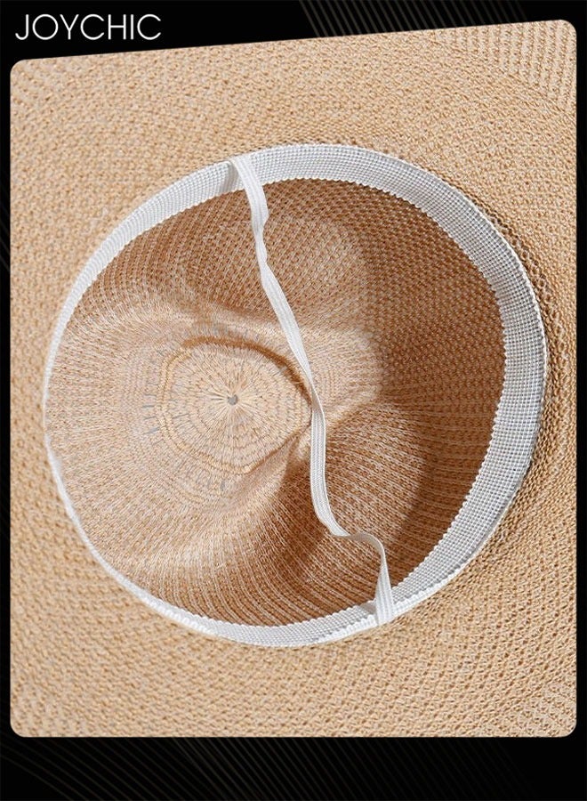 Joychic Summer Outdoor Men Wide Brim Sun Hat Sun Protection and Breathable Lightweight Portable Straw Hat  - Image 5