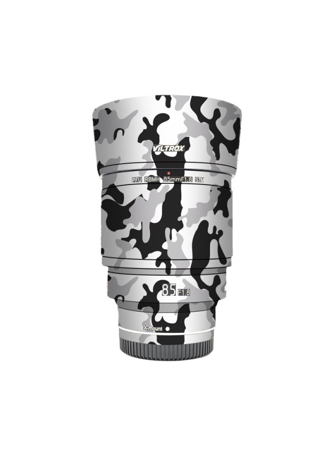 Loquat Walking Donkey Is Suitable For Weizuoshi Lens Protective Film Sticker 85F1.8 Generation E Bayont Seamless Sticker-Color:Snow Camouflage - Image 1