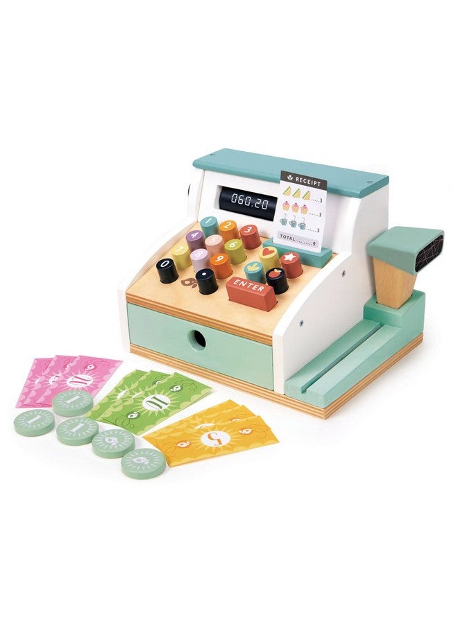 Tender Leaf Toys General Stores Till Comprehensive Wooden Shop Till Play Set With Scanner Inspires Creative And Imaginative Roleplay Age 3+ - Image 1