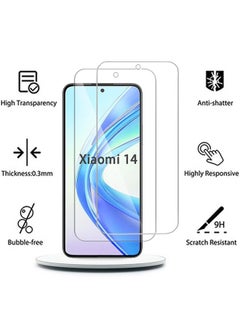 GKK 2PCS Tempered Glass for Xiaomi 14 Screen Protector [Bubble Free][Anti-Scratch][9H Hardness][Fingerprint Free][HD Clear Film] Xiaomi 14 Screen Protector  - Image 2