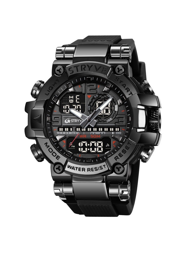 STRYVE New Sport Black Case Luminous Digital Multifunctional Student Watch - Image 1
