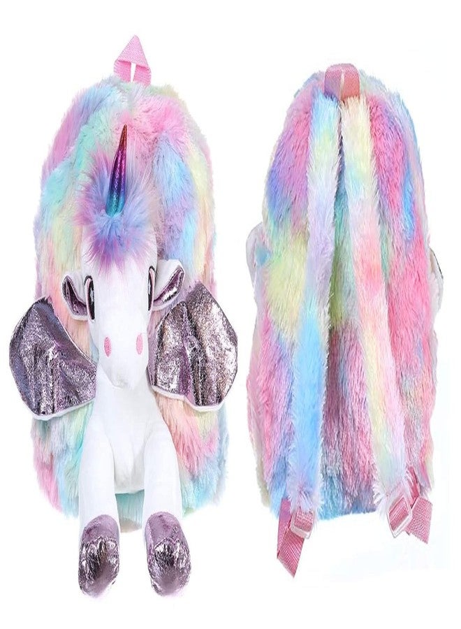 SUN FLASH Soft Fur Bag for Kids - School Bag & Picnic Bag/Lightweight Travel School Mini Backpack for Girls, Kids, Birthday Gift for Girls, Return Gift (Random Color) - Image 1