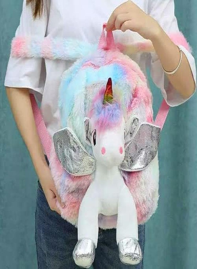 SUN FLASH Soft Fur Bag for Kids - School Bag & Picnic Bag/Lightweight Travel School Mini Backpack for Girls, Kids, Birthday Gift for Girls, Return Gift (Random Color) - Image 4