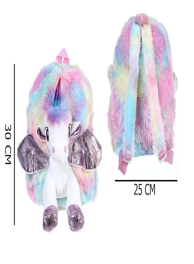 SUN FLASH Soft Fur Bag for Kids - School Bag & Picnic Bag/Lightweight Travel School Mini Backpack for Girls, Kids, Birthday Gift for Girls, Return Gift (Random Color) - Image 2