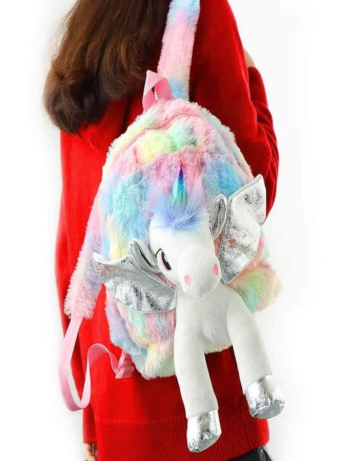 SUN FLASH Soft Fur Bag for Kids - School Bag & Picnic Bag/Lightweight Travel School Mini Backpack for Girls, Kids, Birthday Gift for Girls, Return Gift (Random Color) - Image 3