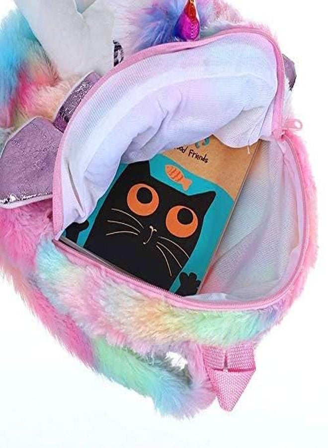 SUN FLASH Soft Fur Bag for Kids - School Bag & Picnic Bag/Lightweight Travel School Mini Backpack for Girls, Kids, Birthday Gift for Girls, Return Gift (Random Color) - Image 5