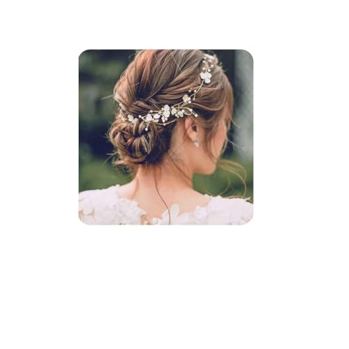 YERTTER Floral Wedding Bridal Crystal Handmade Headbands for Wedding Party Beads Hair Vine Bridal Hair Accessories for Women and Bride (Silver) - Image 1
