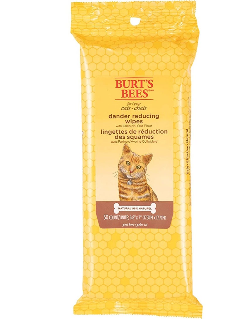 بيرتس بيز مناديل بيرتس بييز الطبيعية لتقليل وبر القطط ، 50 قطعة - Image 1