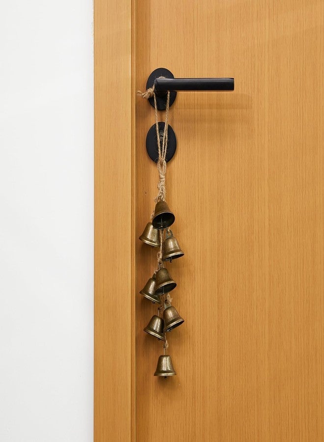Nicynin 2 Pieces 16.5 Inches Witch Bells Protection, Door Knob Hangers Outdoor Witch Wind Chimes 8 Brass Bells Witchcraft Supplies for Christmas Home Decor - Image 4