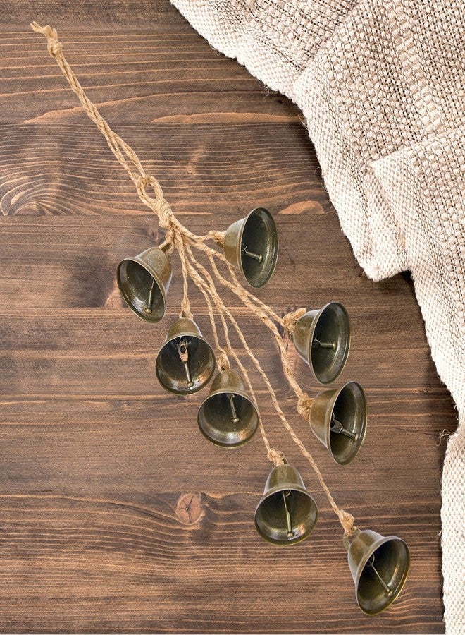Nicynin 2 Pieces 16.5 Inches Witch Bells Protection, Door Knob Hangers Outdoor Witch Wind Chimes 8 Brass Bells Witchcraft Supplies for Christmas Home Decor - Image 5