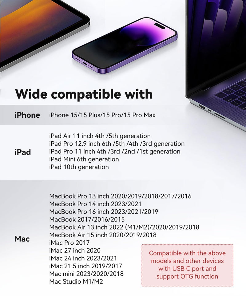 xdgeLoad USB C SD Card Reader for iPhone 15 16/iPad/MacBook/Mac, xdgeLoad USB-C Type C SD Reader Supports SD and MicroSD Memory Card Adapter, Trail Camera Viewer Plug and Play - 2 Slots - Image 4