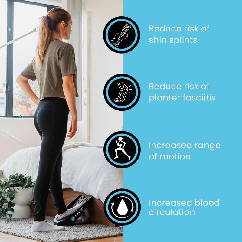 CALFPRO ® Deepest Calf Stretcher for Plantar Fasciitis Relief. Deep Heel Lock Stretch Device for Tight Calves, Achilles, Hamstrings, & Foot Pain. Portable Mobility Tool for Athletes & Everyday Use - Image 4