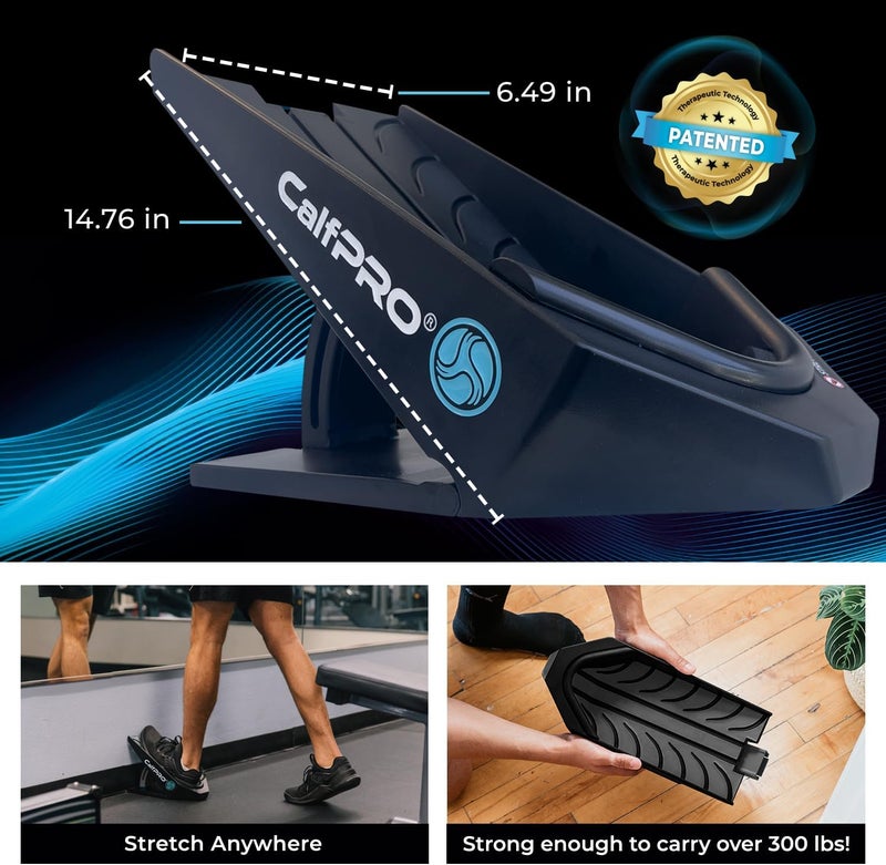CALFPRO ® Deepest Calf Stretcher for Plantar Fasciitis Relief. Deep Heel Lock Stretch Device for Tight Calves, Achilles, Hamstrings, & Foot Pain. Portable Mobility Tool for Athletes & Everyday Use - Image 3
