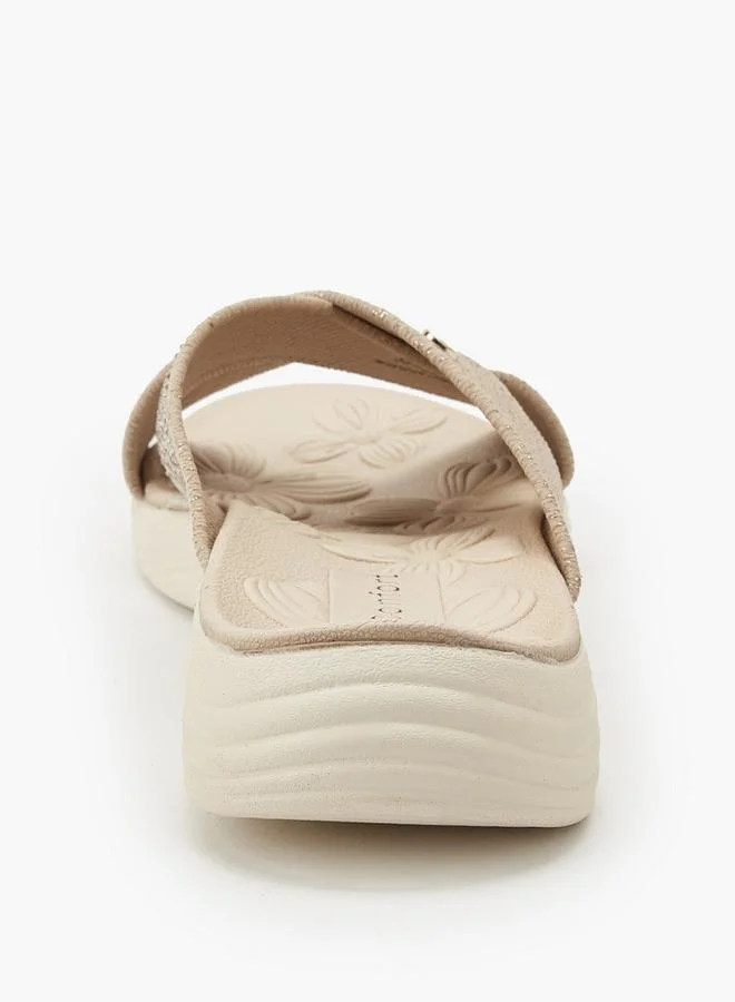 Le Confort BEIGE Women Shimmering Accent Slip-On Sandals for Women | Best Price UAE