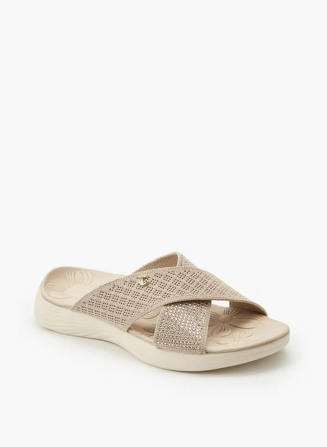 لو كونفورت Women Shimmering Accent Slip-On Sandals