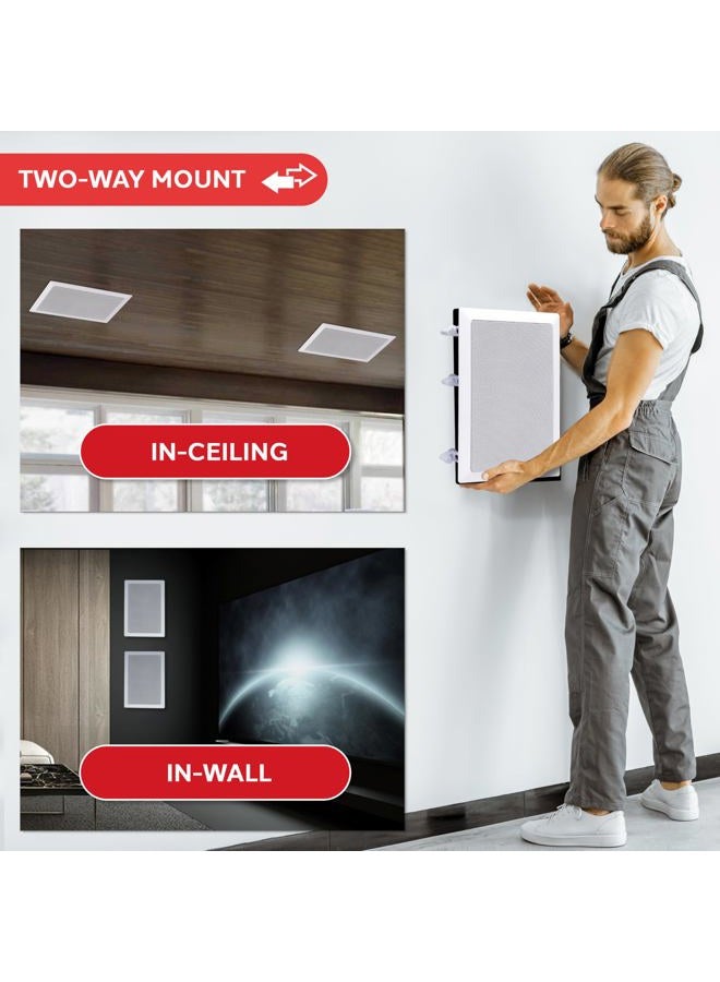 Pyle Two Way Stereo Sound Speaker - Dual Professional Audio Speakers System - In Wall/In Ceiling White Mount Flush, 6.5" Midbass, 1/2 Inch Polymer Tweeter - Indoor Home Theater - Pyle PDIW65 (Pair) - Image 5