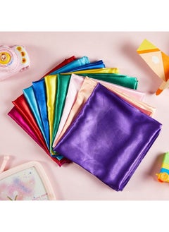 Geyoga 9 Pcs Fabric Play Scarves Rainbow Play Silks Square Dance Scarves Creative Pretend Juggling Dress Magic Tricks Performance Props Accessories 35 X 35 Inch 9 Colors For Ages 14+  - Image 5