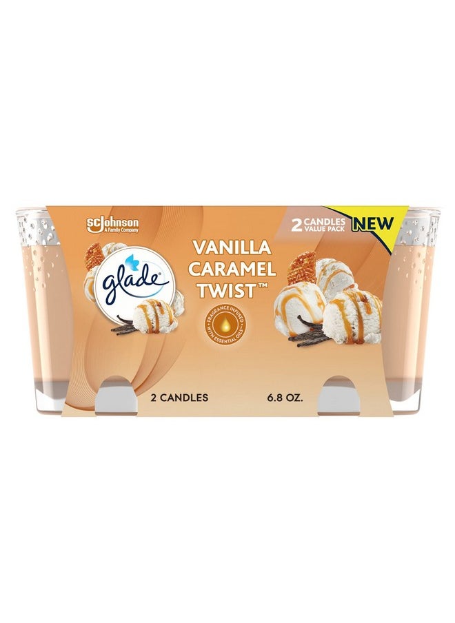Glade Glade Candle Jar, Air Freshener, Vanilla Caramel Twist, 3.4 oz, 2 Count  - Image 1