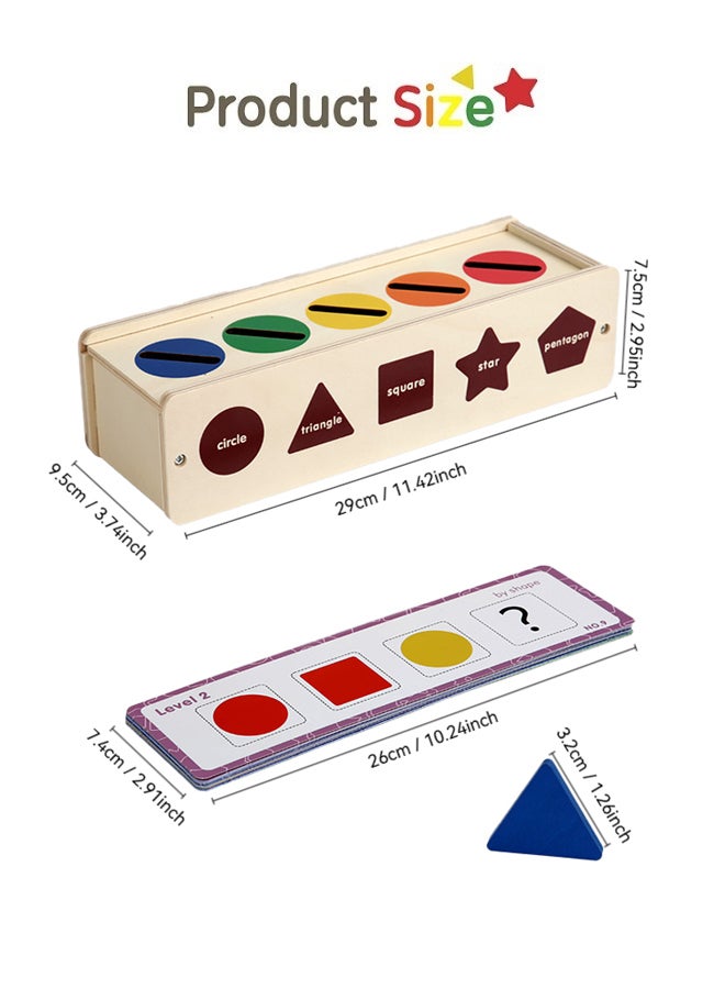 SHABILI Wooden Shape Sorting Box Montessori Educational Toy for Kids with 25 Blocks & 12 Cards – Color Shape Matching Puzzle for Toddlers – For Kids 12 Months and Up - Image 3