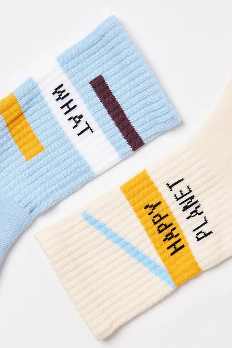 Katia&Bony Motto Crew Socks - Blue