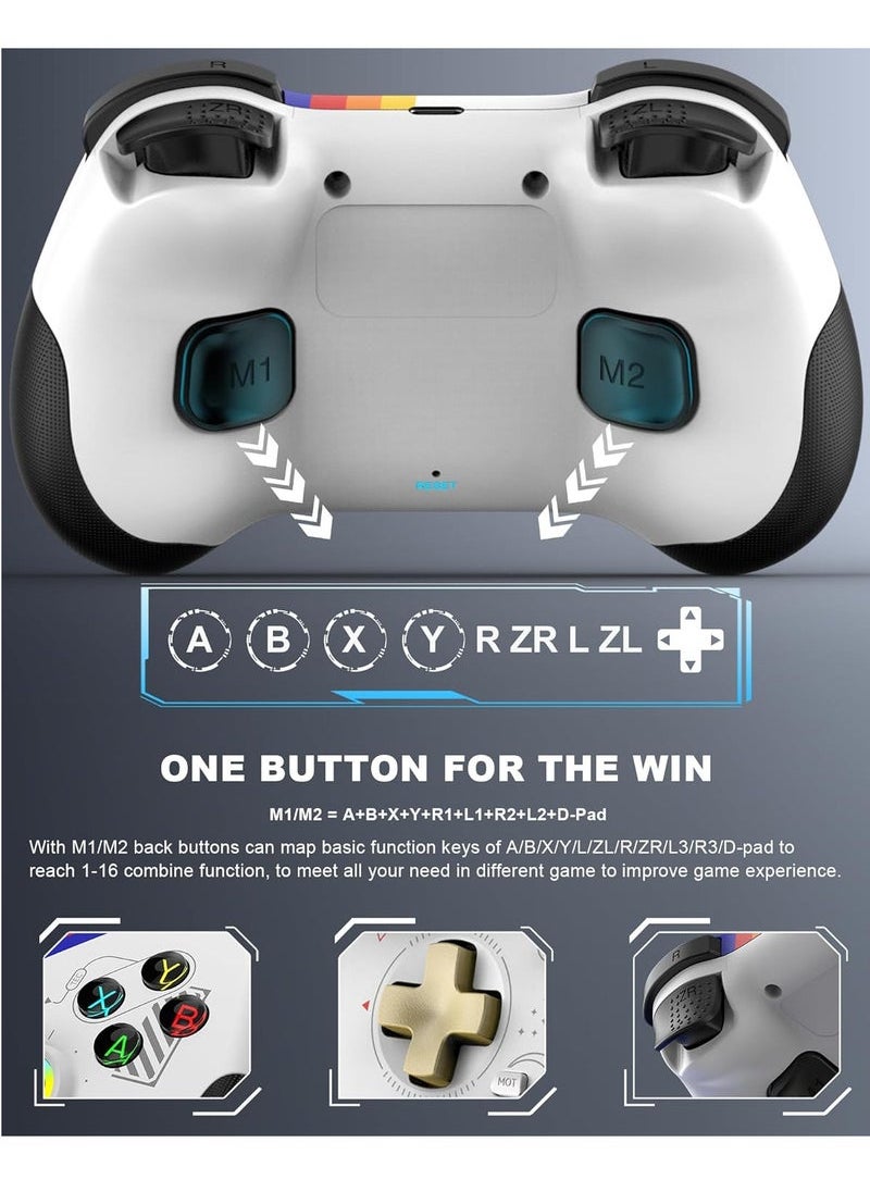 Beauenty Mobile Gaming Controller for iPad/iPhone/Tablet, Cloud Controller Remote Joystick for iOS/Android, Wireless Switch Controller with Macro ons/Hall-Rocker/Hall-Trigger/Dual Vibration (Starry White)  - Image 3