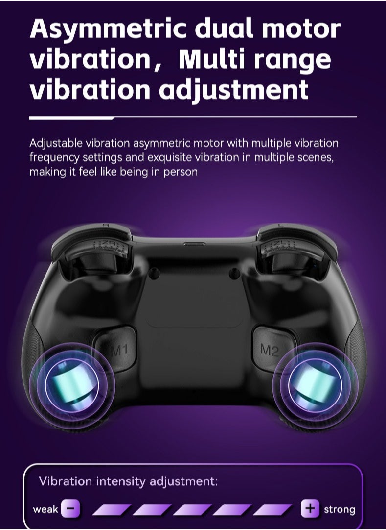 Mobile Gaming Controller for iPad/iPhone/Tablet, Cloud Controller Remote Joystick for iOS/Android, Wireless Switch Controller with Macro ons/Hall-Rocker/Hall-Trigger/Dual Vibration (Starry White)