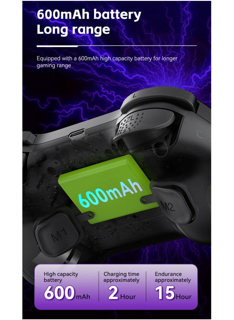 Mobile Gaming Controller for iPad/iPhone/Tablet, Cloud Controller Remote Joystick for iOS/Android, Wireless Switch Controller with Macro ons/Hall-Rocker/Hall-Trigger/Dual Vibration (Starry White)
