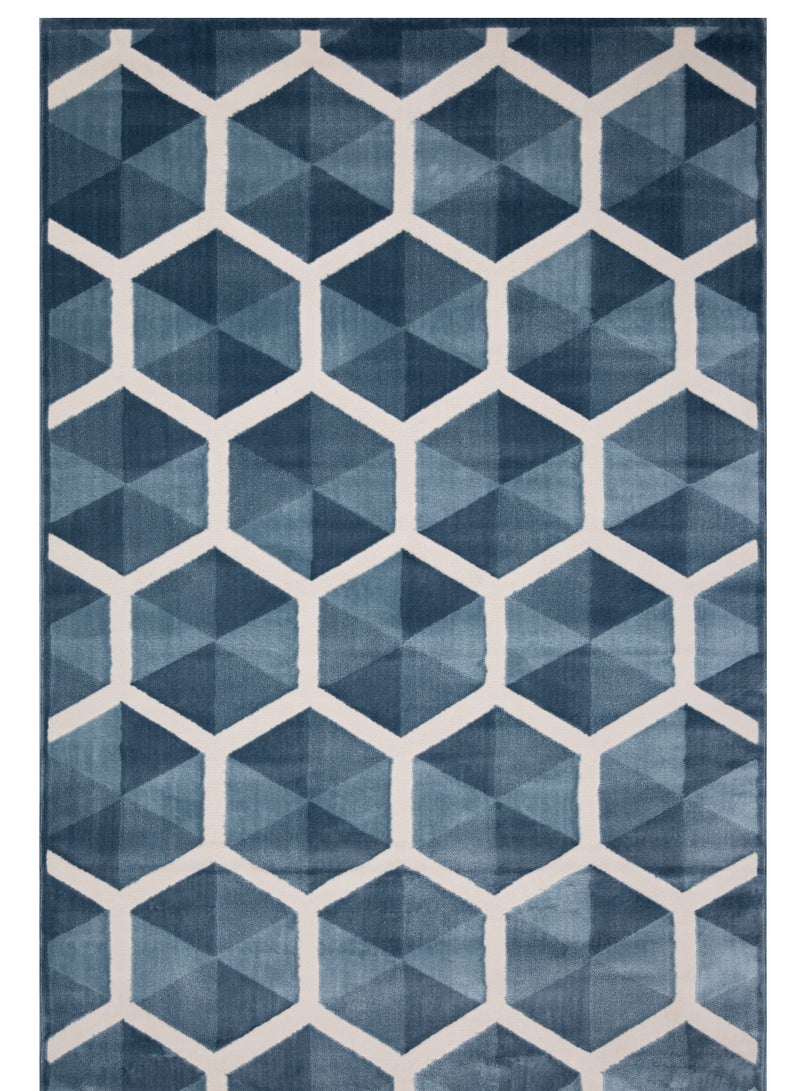 لوفت سجاد غرفة المعيشة على الطراز الحديث من كاستيلو، سجادات أرضية ناعمة، سجاد، وسائد أريكة غير قابلة للانزلاق، سجاد غرفة المعيشة قابل للغسل، مقاس 120 × 170 سم، أزرق-2-OT6-L - Image 2