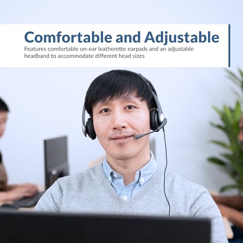 Cyber Acoustics Stereo Headset (AC-204), 3.5mm Stereo & Y-Adapter, Home, K12 School Classroom and Education - Image 2