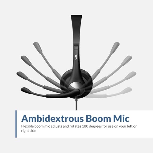 Cyber Acoustics Stereo Headset (AC-204), 3.5mm Stereo & Y-Adapter, Home, K12 School Classroom and Education - Image 3