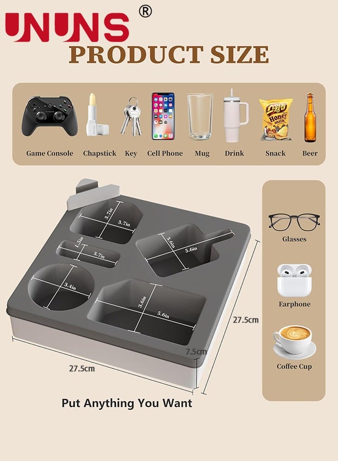 UNUNS Couch Cup Holder Tray,Couch Drink Holder For Bed Sofa Table Car Seat,Anti-Spill Couch Organizer Tray Sofa Cup Holder For Snacks,Beverage,Remote,Cellphone and More - Image 4