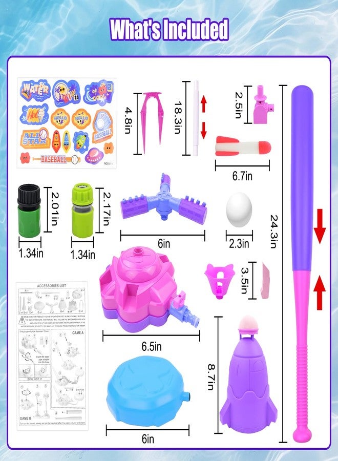 Love&Mini Sprinkler for Kids, 4-in-1 Water Sprinkler Toy with Water Baseball, Rocket Launcher & 360° Spinning Sprinkler, Outdoor Water Toys for Yard, Summer Fun Toys for Boys & Girls Ages 3-12 - Image 5
