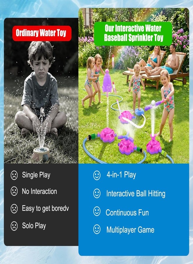 Love&Mini Sprinkler for Kids, 4-in-1 Water Sprinkler Toy with Water Baseball, Rocket Launcher & 360° Spinning Sprinkler, Outdoor Water Toys for Yard, Summer Fun Toys for Boys & Girls Ages 3-12 - Image 4
