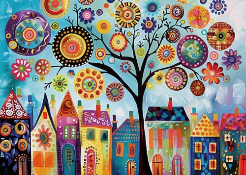 IdeaBazar Tree of Life Puzzles for Adults 1000 Pieces Colorful Jigsaw Puzzle Art Puzzles as Home Decor - Image 1