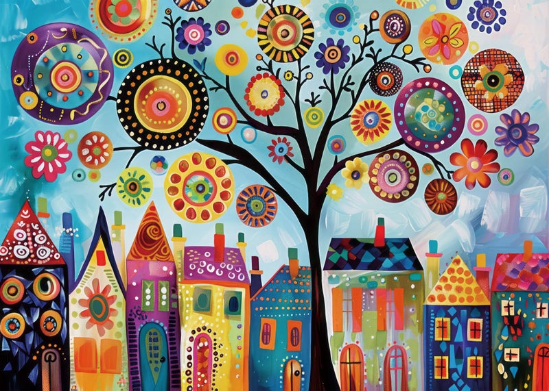 IdeaBazar Tree of Life Puzzles for Adults 1000 Pieces Colorful Jigsaw Puzzle Art Puzzles as Home Decor - Image 3