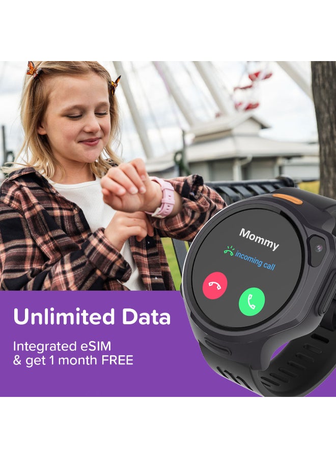 myFirst فون R2 | ساعة ذكية للأطفال، شاشة AMOLED بحجم 1.3 بوصة، مكالمات فيديو، رسائل، تتبع GPS في الوقت الحقيقي، زر SOS، تنبيهات السلامة، وضع المدرسة، تعمل في 85 دولة، للأعمار من 5-12 - بنفسجي أكاي - Image 5