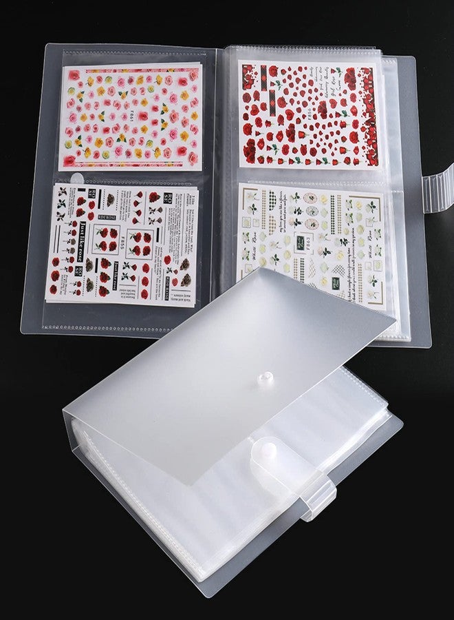 Vezocim Large Nail Art Sticker Storage Album, 80 Slot Binder Organizer, Big Nail Decal Holder for Desk - Image 1