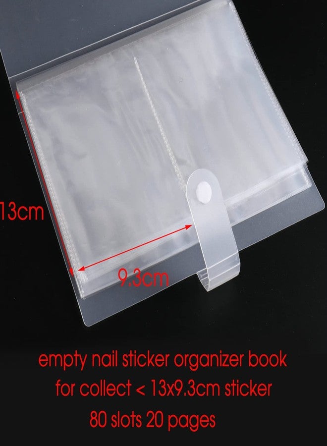Vezocim Large Nail Art Sticker Storage Album, 80 Slot Binder Organizer, Big Nail Decal Holder for Desk - Image 5