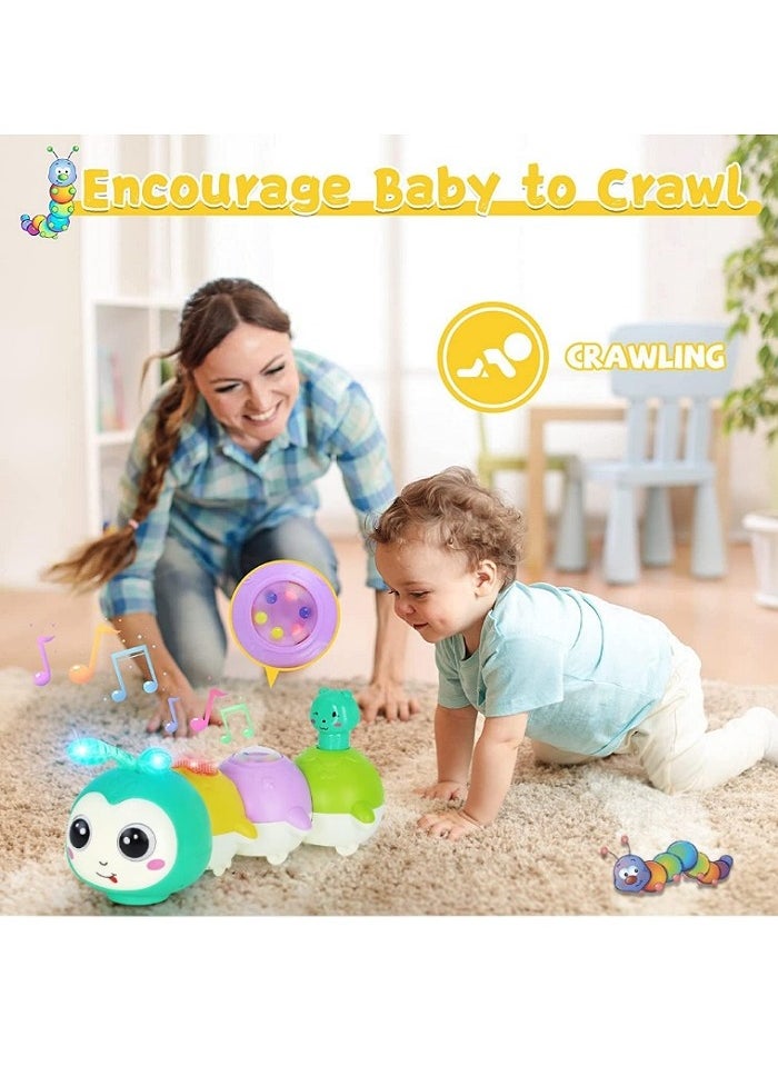 Generic Baby Toys 0-6 Months, Crawling Caterpillar Tummy Time Toy with Magnetic Suction Music Light up, Sensory Learning Infant Toy for 6-12 Month Newborn Toddler 1 Year Old Girl Boy Baby Gifts  - Image 3