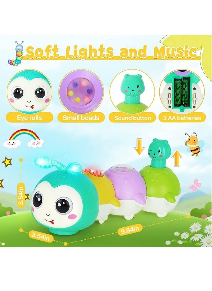 Generic Baby Toys 0-6 Months, Crawling Caterpillar Tummy Time Toy with Magnetic Suction Music Light up, Sensory Learning Infant Toy for 6-12 Month Newborn Toddler 1 Year Old Girl Boy Baby Gifts  - Image 4