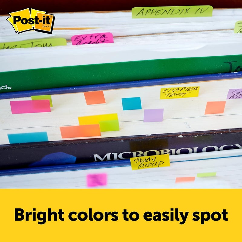Post It Page Markers 0.5 x 1.75 in (12.7 x 44.4 mm) | Assorted colors | Mark, Highlight, Color Code | No damage | Page Markers | Book Tabs | Small Sticky Notes | 5 colors/pack - Image 5