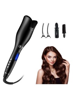 Automatic Hair Curler, Portable Auto Hair Curling Iron Wand with Ceramic Ionic & LCD Display, Smart Anti-Stuck,Adjustable Temperature, Curls and Timer Settings, Fast Heating for Hair Styling (black)